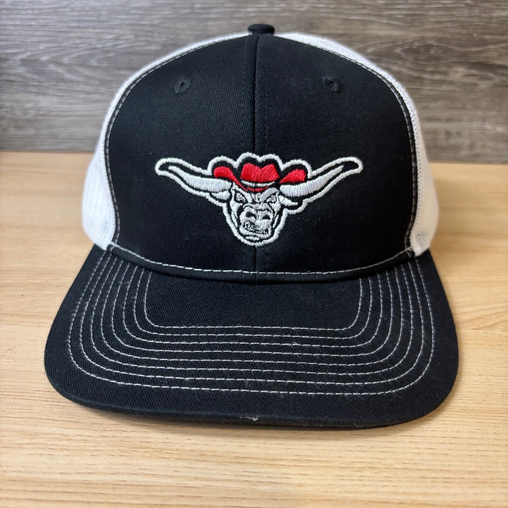 Bull Hat Cap Snap Back Black Trucker Outdoors Adjustable